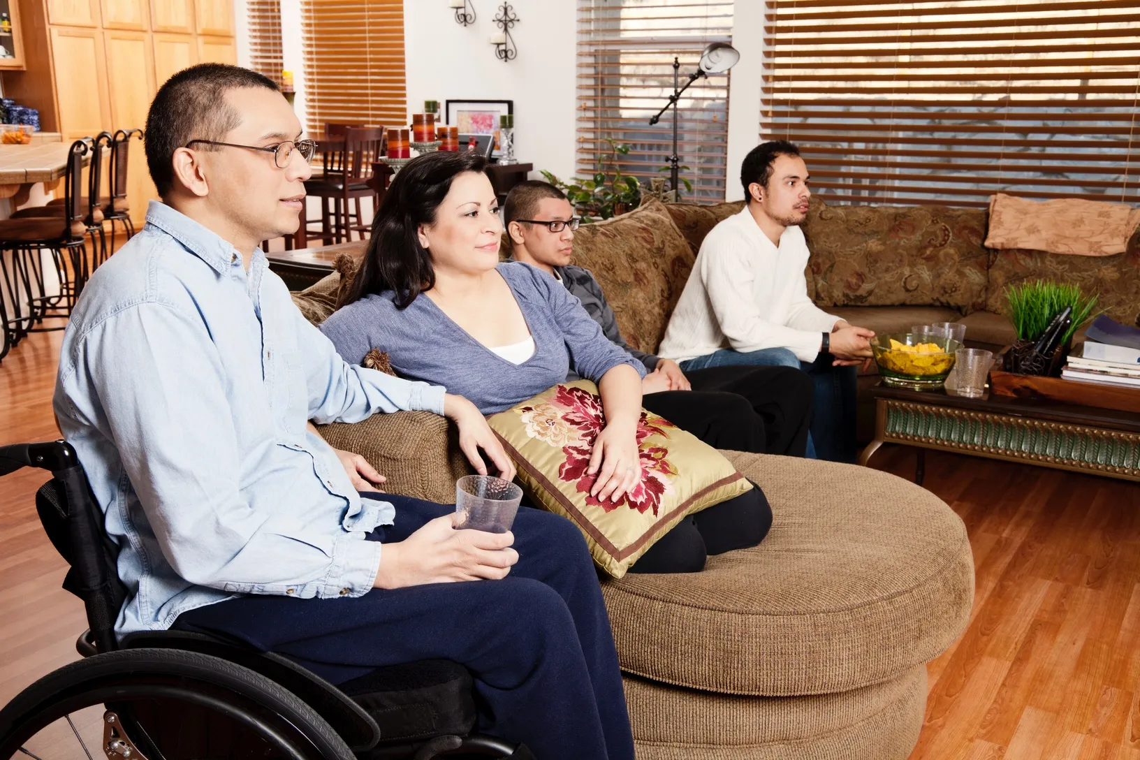 Wheelchair guy on couch